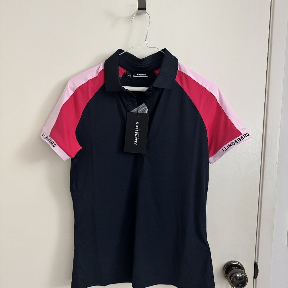 NWT J. Lindebert Priya Ladies Golf Polo - M